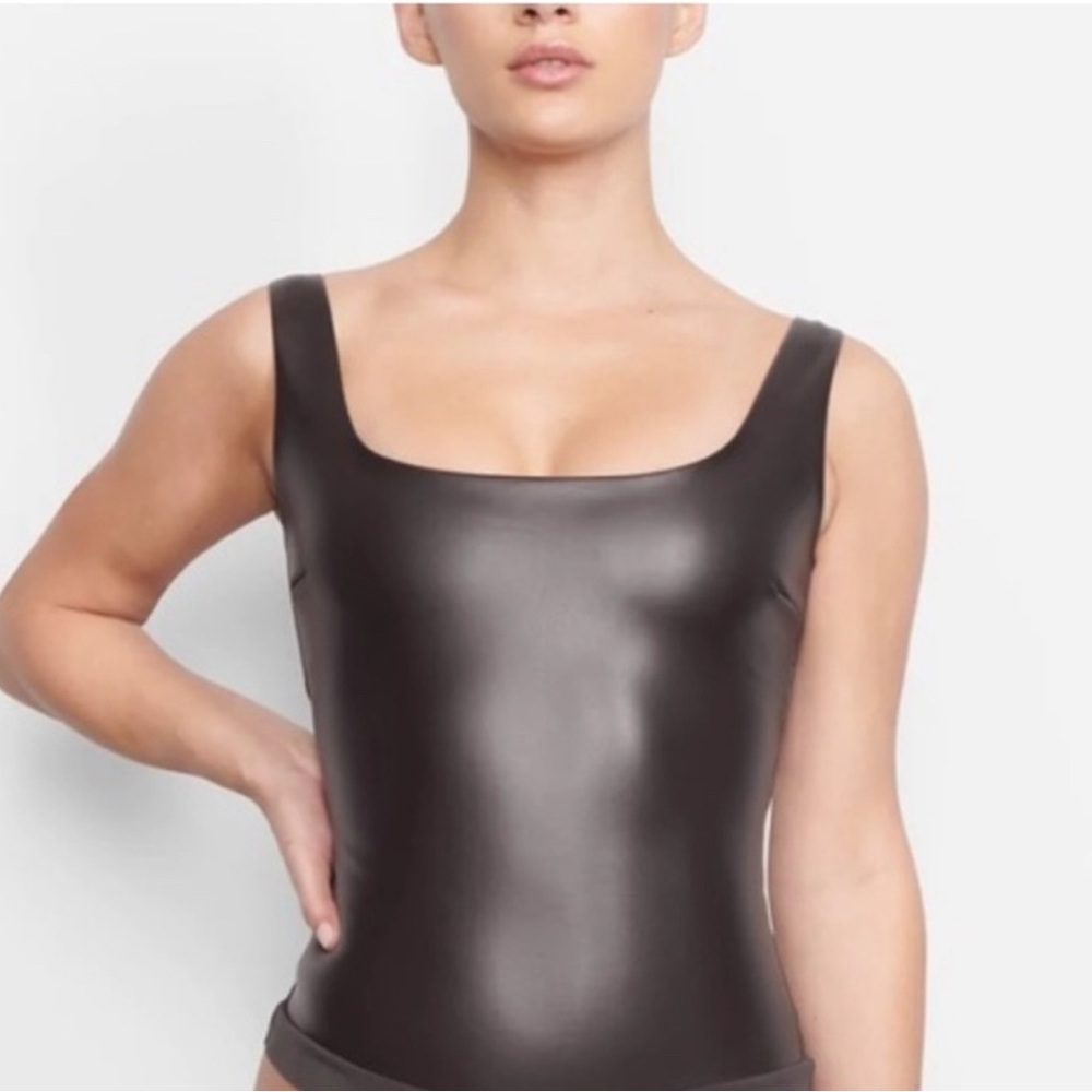 SKIMS Faux Leather Bodysuit